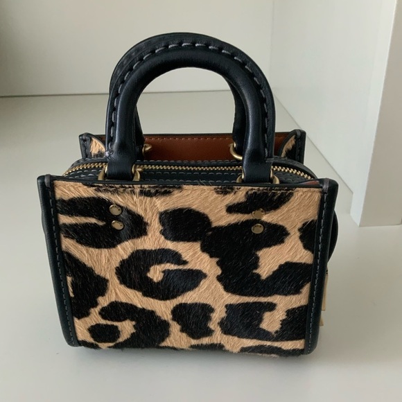 Coach Mini Bag in Black and Tan Animal Print - Picture 10 of 16